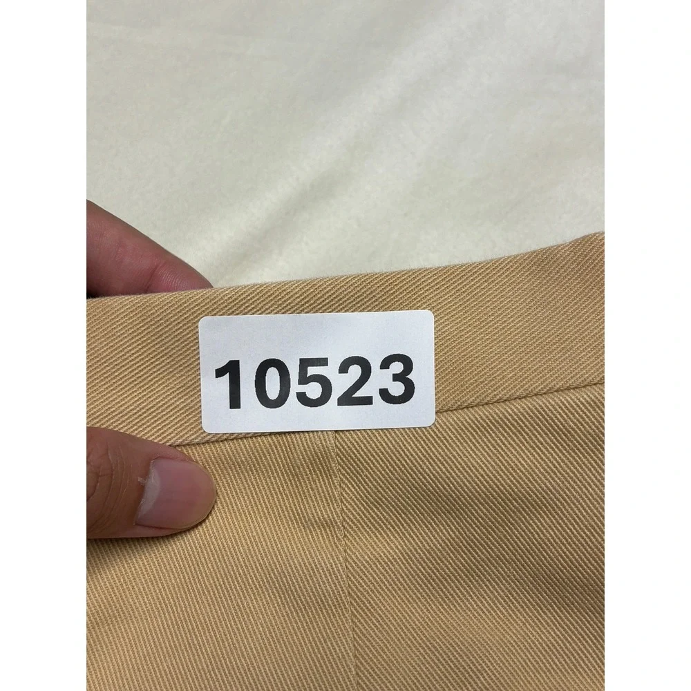 Burberry London Mens Pleated Trousers Tan Khaki Wide Leg Pants 36X32 REG JBT5